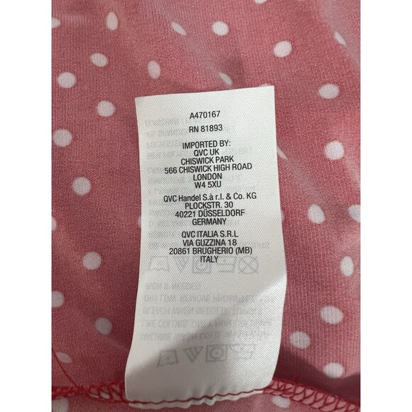 Susan Graver HSN Blouse Plus Size 1X Tunic Top Red & White Polka Dot Keyhole Top - Picture 9 of 10